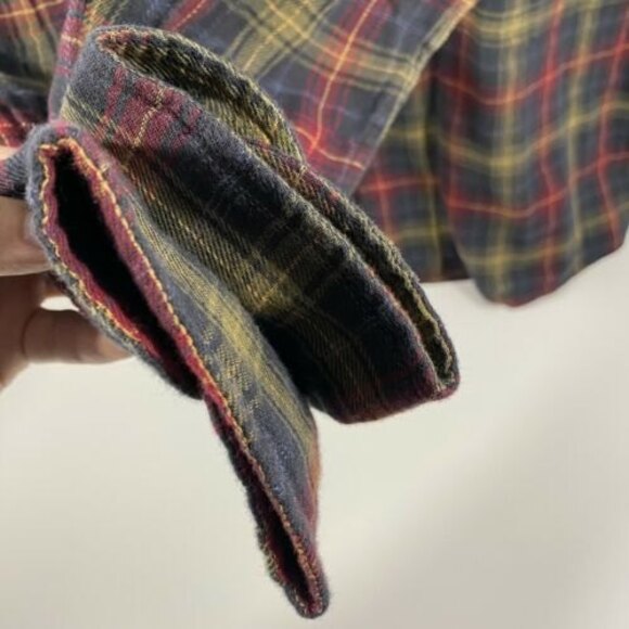 Carbon 2 Cobalt Shirt Mens Size‎ XL Blue Red Yellow Button Up Plaid Lightweight - Picture 5 of 12